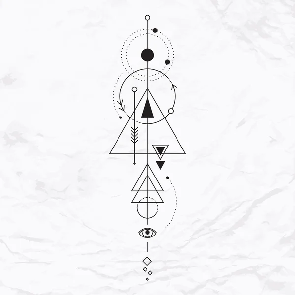 Modern geometric alchemy symbol — Stok Vektör