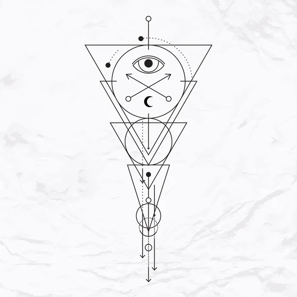 Modern geometric alchemy symbol — Stockvector