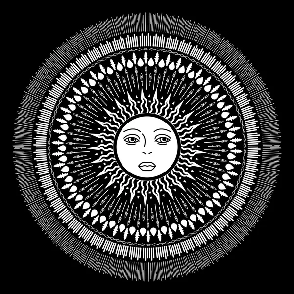 Векторне сонце татуювання — стоковий вектор
