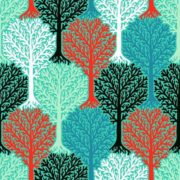 Pattern with trees — Stock Vector