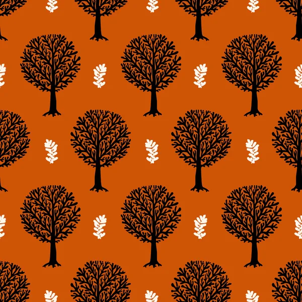 Pattern with trees — Stock Vector