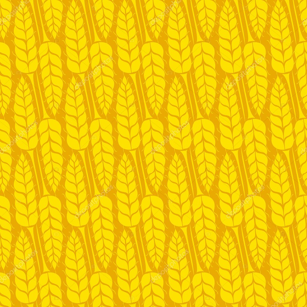 Vector seamless pattern with silhouettes of wheat ears. Whole grain, natural, organic background for bakery package, bread products. Vector illustration of growing rye field. Barley, corn texture.