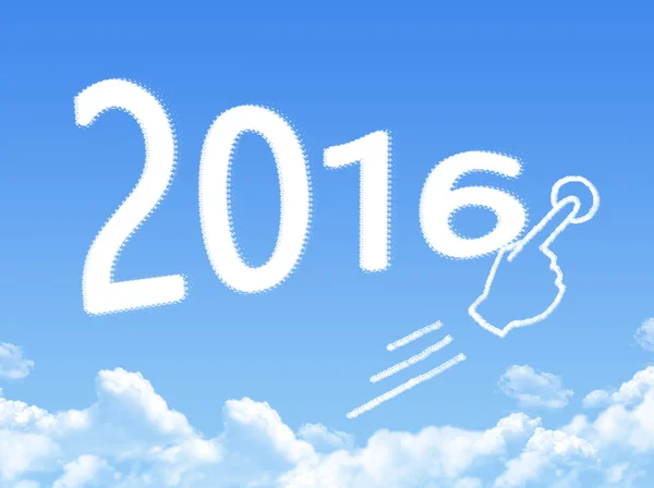 Feliz Año Nuevo 2016 forma de nube — Foto de Stock