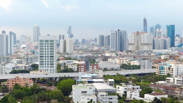 Bangkok, Thailand - June 12, 2015 : Aerial view of Bangkok, Thailand. Bangkok is the biggest city in Thailand, Economic center of Thailand. — Stock Photo, Image