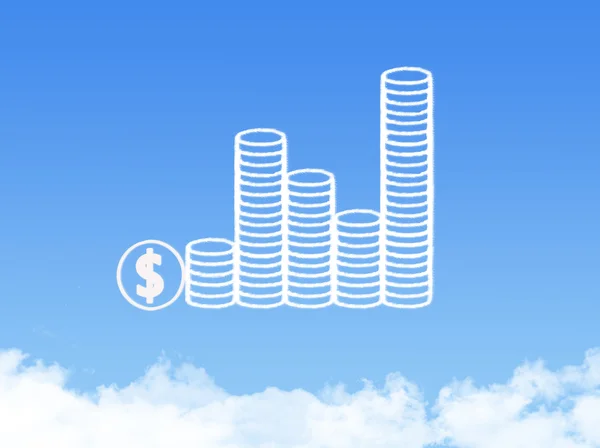 Coins cloud shape — Stock Photo, Image