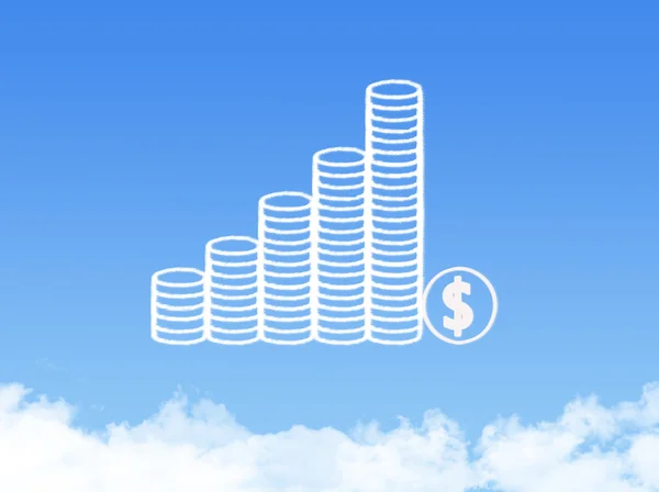 Münzen Wolkenform — Stockfoto