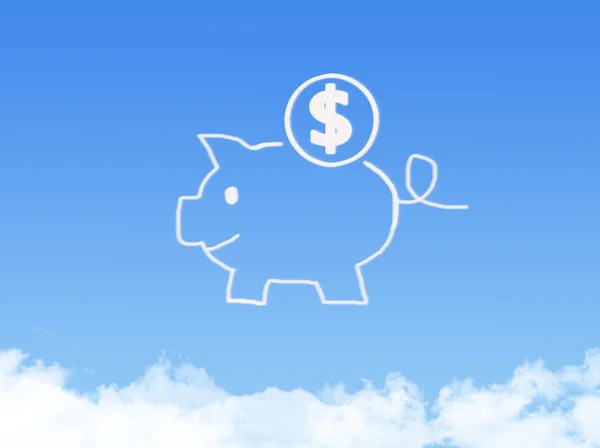 Piggy bank with cloud shape — Stock Photo, Image