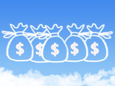 money bag cloud shaped clipart