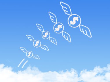 para şeklinde, bulut rüya kavramı üzerinde uçmak