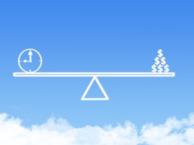 Para ve zaman bulut şekil ağırlığında ölçek