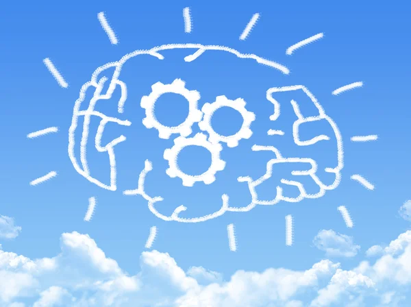 Hersenen met cloud vorm denken — Stockfoto