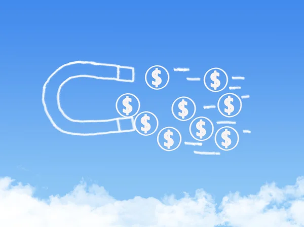 Magnet and money with cloud shape — Stock Photo, Image