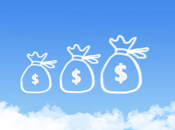 Sacchetto di denaro a forma di nuvola — Foto Stock