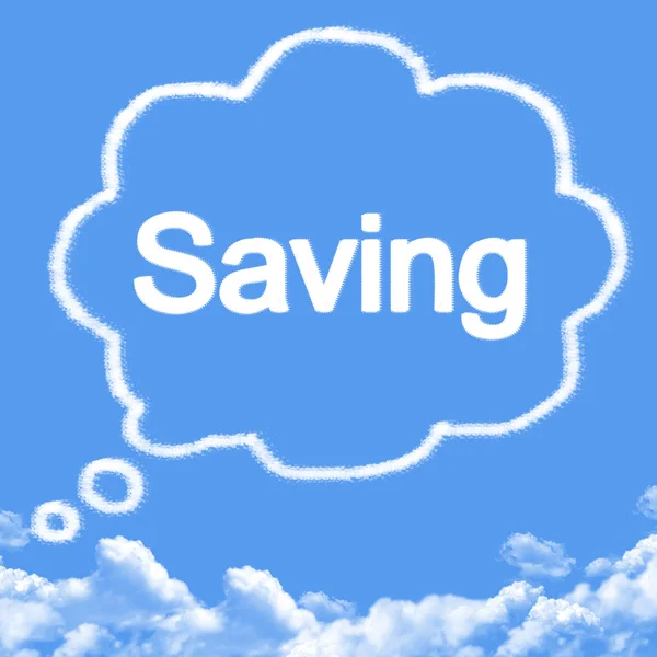 Cloud shaped as Dream saving — Stock Photo, Image