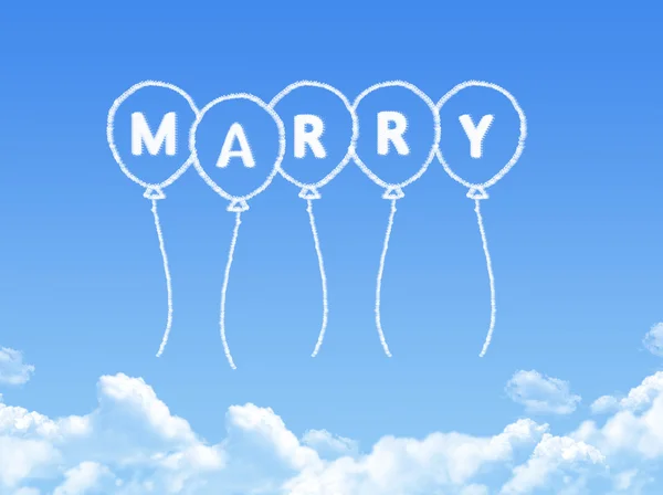 Cloud shaped as marry Message — Stock Photo, Image