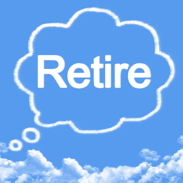 Cloud shaped as Dream retire — Stock Photo, Image