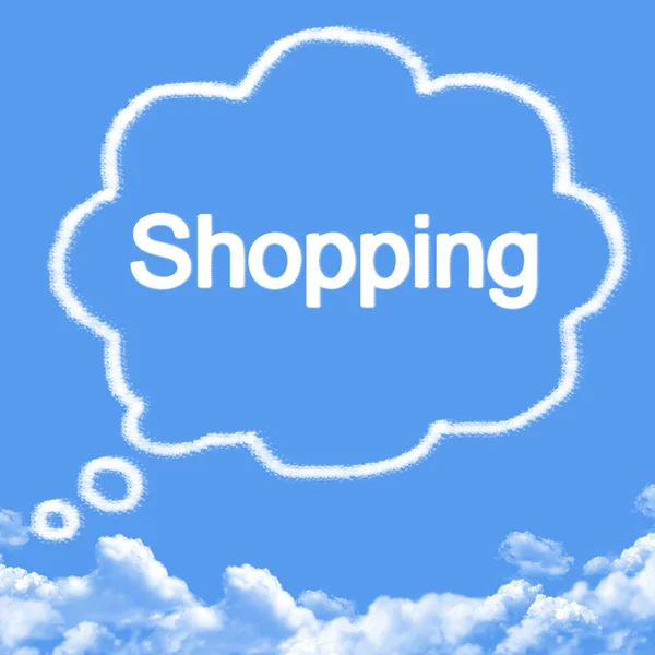 Cloud berbentuk seperti Dream shopping — Stok Foto