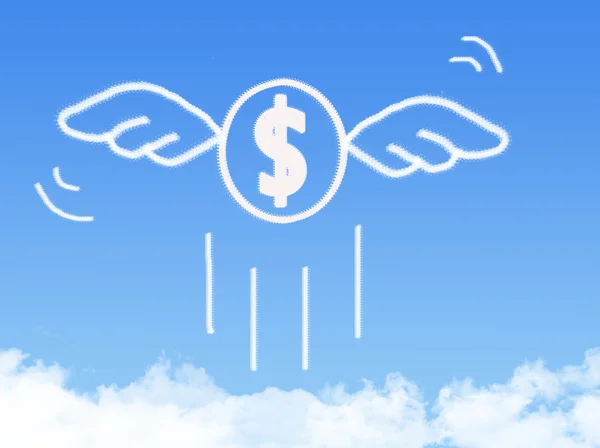 Money fly on Cloud shaped ,dream concept — Stock Photo, Image