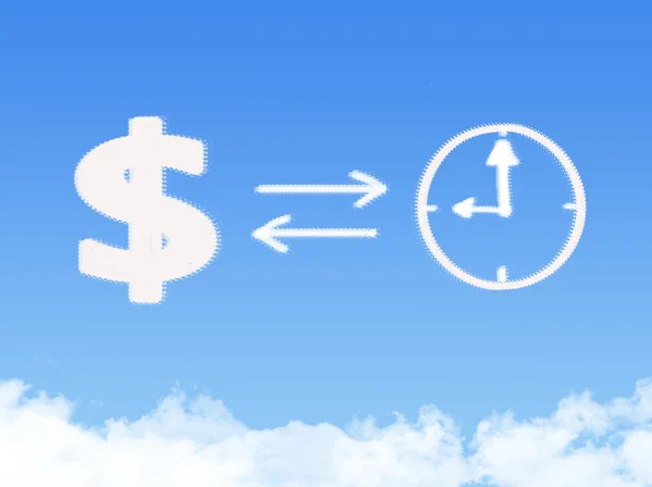 Time is money cloud shape — Stock Photo, Image
