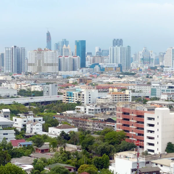 Bangkok, Thailand - June 12, 2015 : Aerial view of Bangkok, Thailand. Bangkok is the biggest city in Thailand, Economic center of Thailand. — Stock Photo, Image