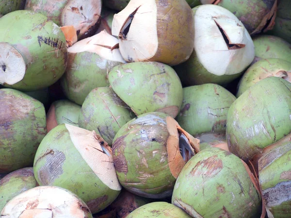 Mnoho asijských kokosové ořechy — Stock fotografie