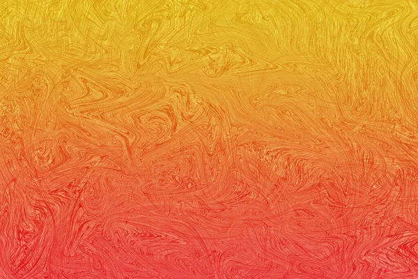 Liquid yellow and red paint on white paper abstract background