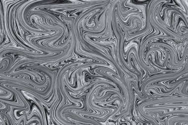 Beyaz kağıt üzerinde sıvı siyah beyaz boya soyut arkaplan