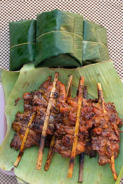 Frango Grelhado Arroz Pegajoso — Fotografia de Stock