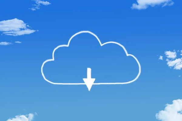 云计算存储Internet传输云的形状 — 图库照片