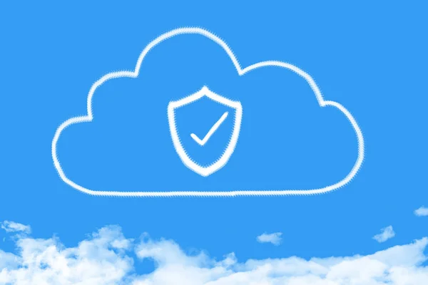 Cloud Computing Säkerhet Moln Form — Stockfoto