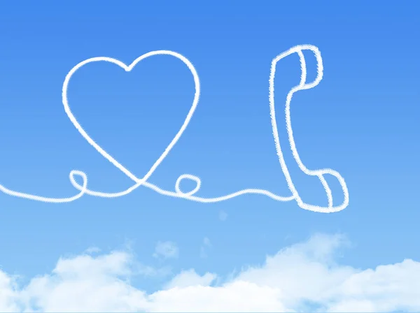 Oblak Telefon Tvar Láskou Pro Valentýna — Stock fotografie
