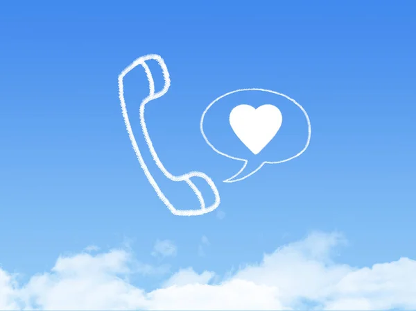 Molnet Telefon Form Med Kärlek För Alla Hjärtans Dag — Stockfoto