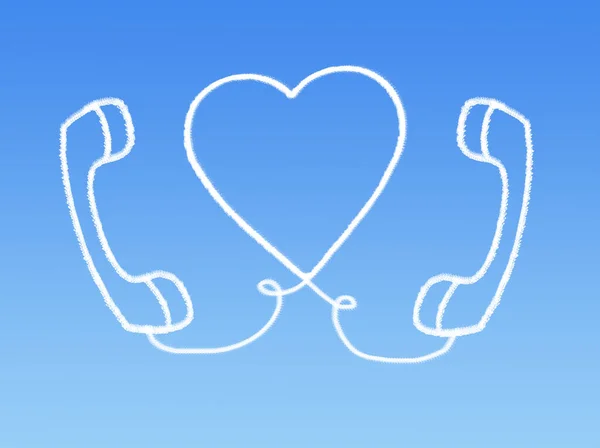 Форма Хмарного Телефону Любов Дня Святого Валентина — стокове фото