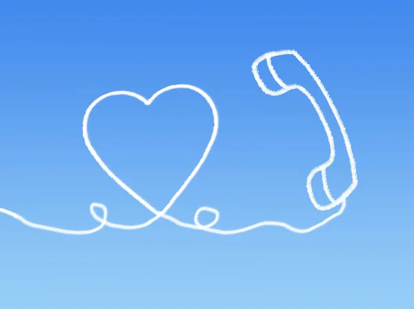 Forme Téléphone Nuage Avec Amour Pour Saint Valentin — Photo