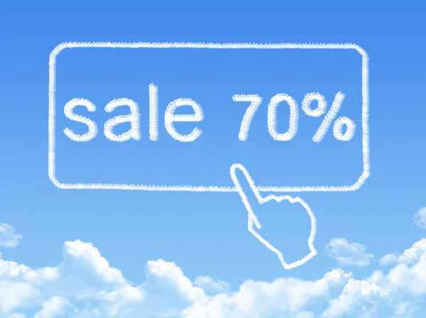 Venta 70 por ciento forma de nube mensaje —  Fotos de Stock