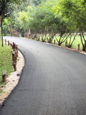 eğri asfalt yol görünümü