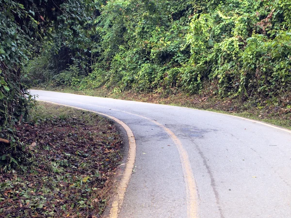 Curve asphalt road view — Stock Photo, Image