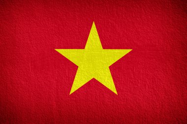 Vietnam bayrak deseni beton duvar