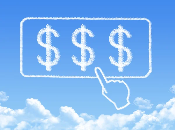 Forma de nube de mensaje dólar — Foto de Stock