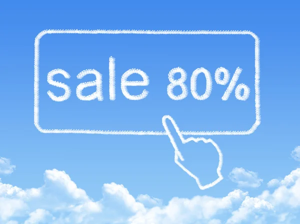 Eladó 80 %-a üzenet felhő alakú — Stock Fotó