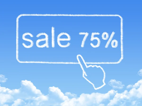 Eladó 75 százaléka üzenet felhő alakú — Stock Fotó