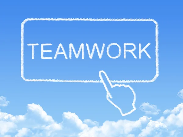 Teamwork meddelande moln form — Stockfoto