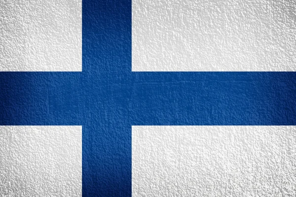 Finlande drapeau sur le mur de texture — Photo