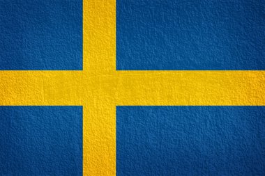 İsveç bayrağı eski duvar doku 