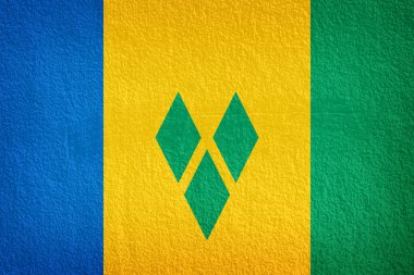 Saint vincent ve Grenadinler bayrak grunge duvara boyalı