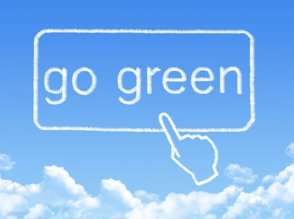 Go Green Message Wolkenform — Stockfoto