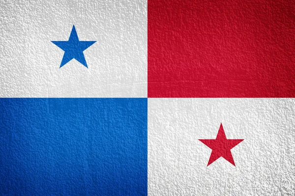 Panama-Flagge auf Grunge-Wand gemalt — Stockfoto