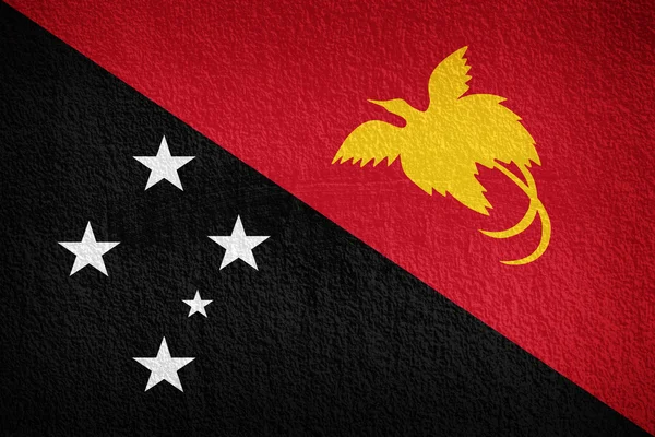 Pápua Új-guinea zászló festett falra grunge — Stock Fotó