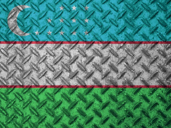 Прапор Узбекистану на стіні гранж — стокове фото