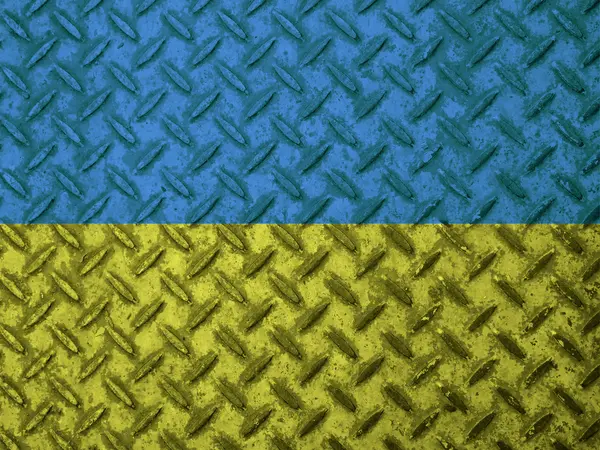 Ukrainische Flagge an der Grunge-Wand — Stockfoto